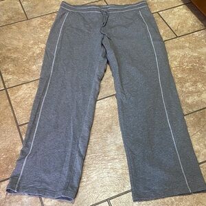 Cascade Sport Gray XL Wide Leg Lounge Pants with White Trim Fall Athleisure